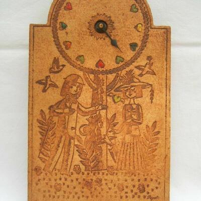Pendule horloge murale Roger Capron les amours de Peynet ceramique vallauris
