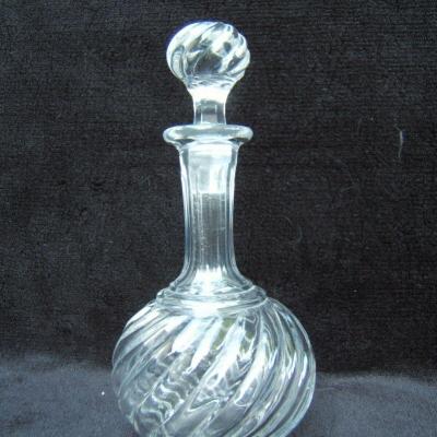 Ancien flacon à parfum bouteille Baccarat modèle bambou torsadé Napoléon III