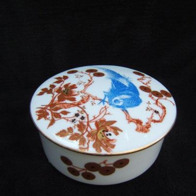 Ancienne boîte bonbonnière porcelaine biscuit sévres oiseaux fleurs perlam